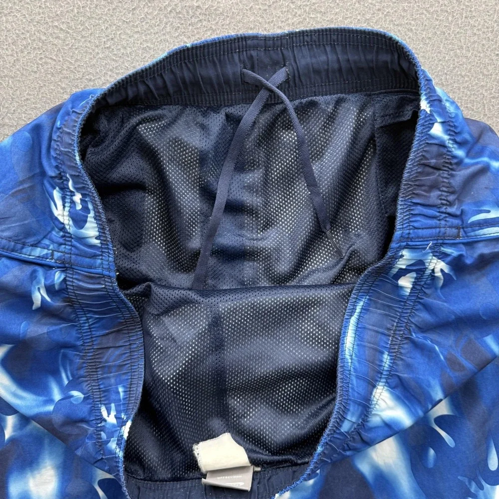 Nike Swim Shorts Mens Large Blue Hawaiian Floral Trunks‎ Mesh Lined Quick Dry